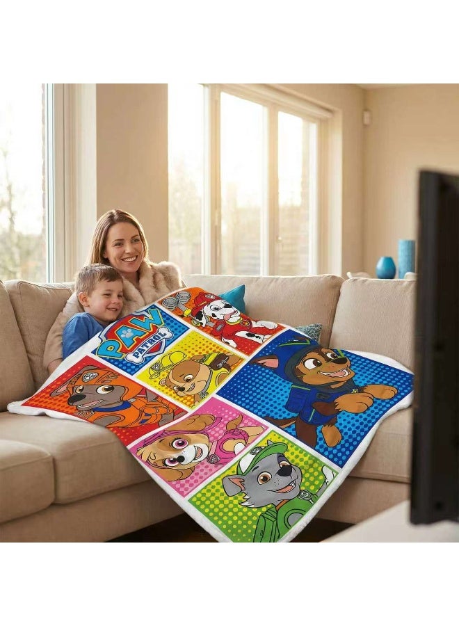 ILovhaprty PAW Patrol Kids Fleece Blanket 150×100cm, Super Soft Cozy Lightweight Cartoon Throw Blanket, Skin-Friendly Warm Flannel Blanket for Sofa Bed Car Travel, Perfect Eid Ramadan Gift for Boys Girls Toddlers - Image 5