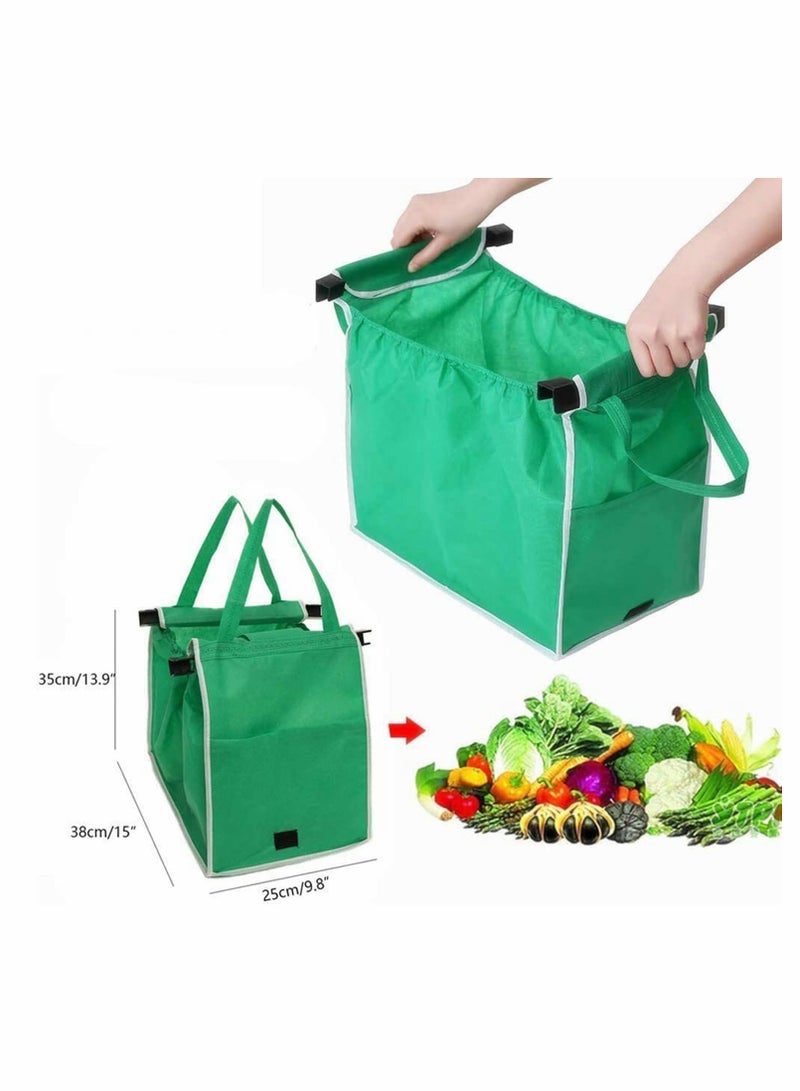 Eco,Friendly Reusable Shopping Tote Bags, Set of 2 Foldable Grocery Bags with Comfortable Handles - Image 2