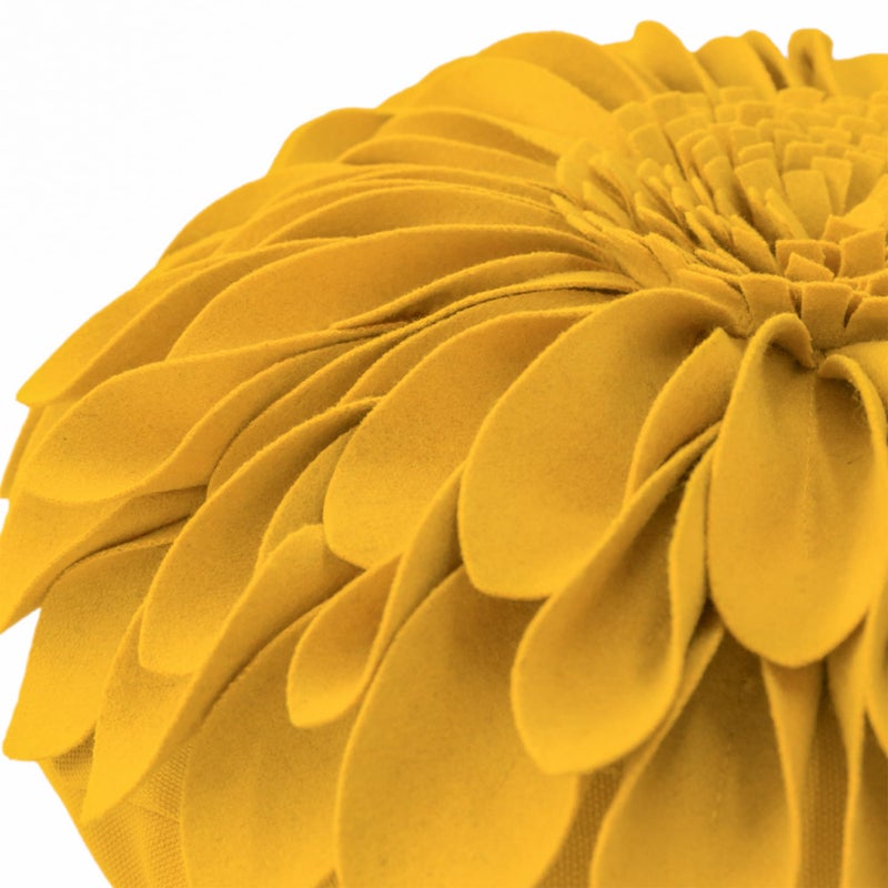 JWH 3D Flower Throw Pillow Cover Decorative Sunflower Accent Case Round Cushion Cute Floral Pillowcase for Home Bed Living Room Couch Car 12 Inch Gold Yellow - Image 3