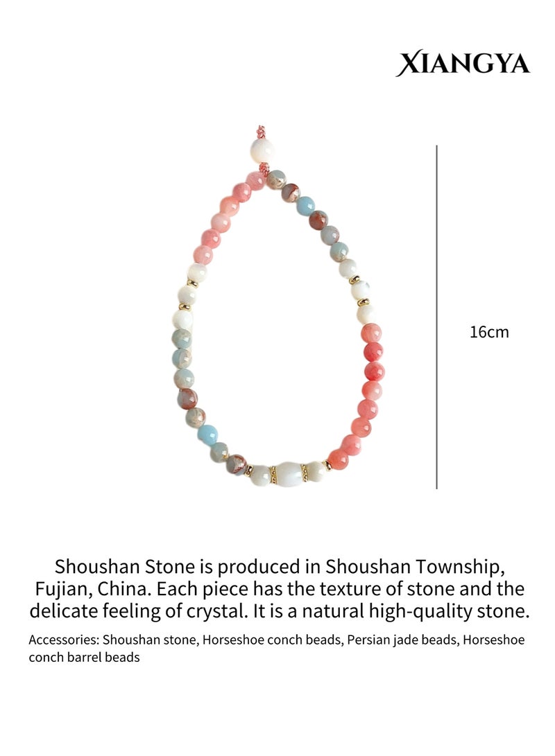 XIANGYA Phone Strap Lanyard Chain – Handmade Shoushan Stone & Jade Beads Phone Charm, Crystal Wrist Strap Holder, Adjustable 16cm Mobile Accessory for Women - Image 3