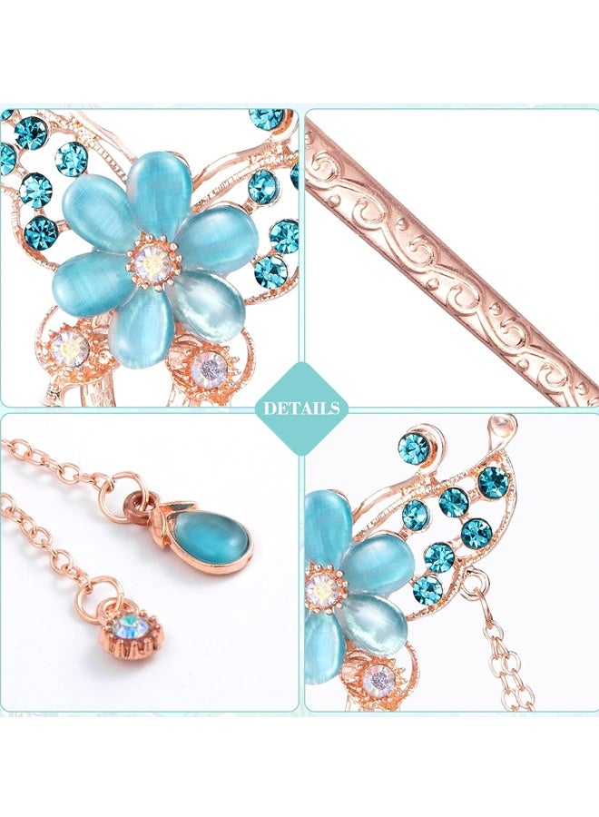 الفراشة الزهور الشعر العصي دبابيس لبنز 3pcs، الصينية الزهور الشعر عصي للنساء البنات الشعر السميك الطويل، العصي الرينز القديم الشعر دبابيس مع منصات تصفيف الشعر الملحقات للنساء - Image 3