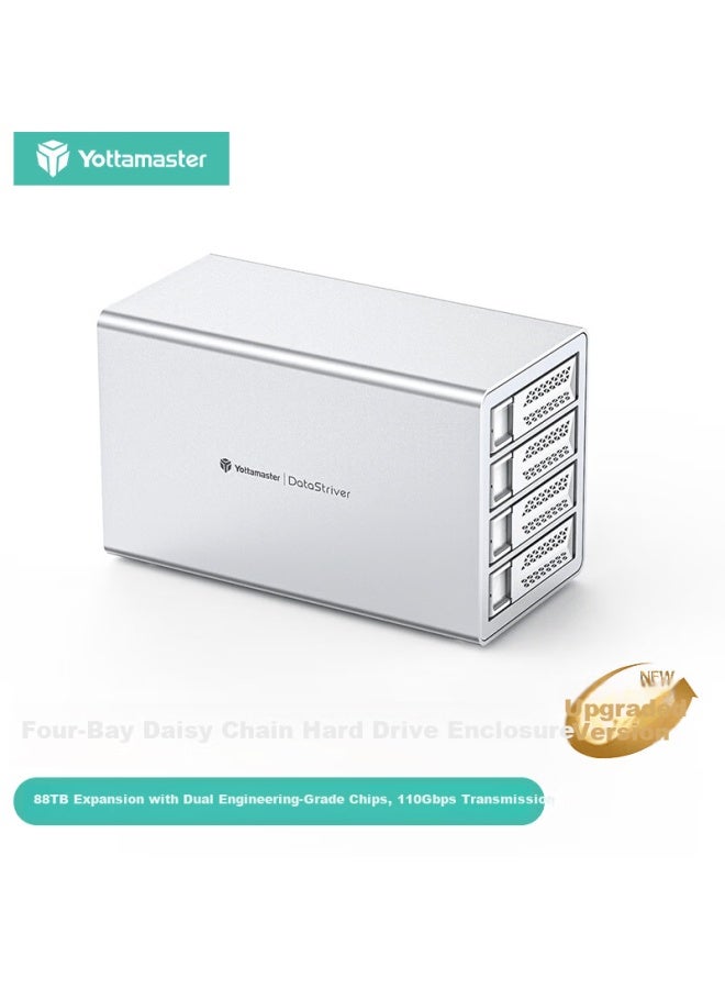 Yottamaster 10gbps Hard Drive Enclosure With Daisy Chain, 150w High Power Compatible With 2.5/3.5 Inch Sata Hdd/ssd For Laptop And Desktop - Image 1