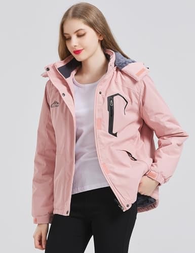 ELLSWOS Womens Winter Coats Waterproof Ski Jacket Warm Snow Jackets Windproof Windbreaker Hooded Raincoat - Image 2