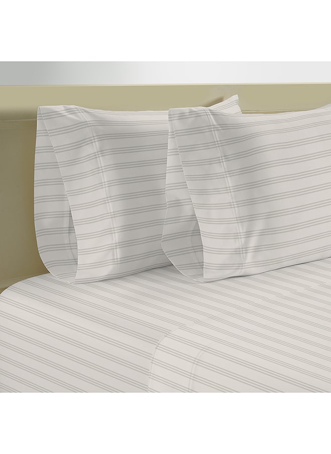 امبرا طقم لحاف قطن كينج مخطط 3 قطع 220*240, فانيلا  - Image 3