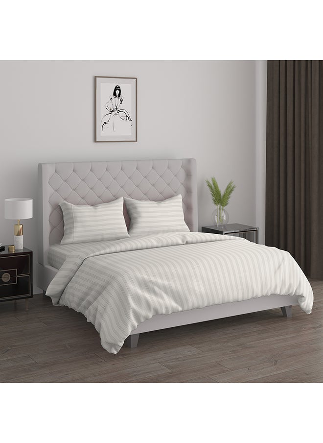 امبرا طقم لحاف قطن كينج مخطط 3 قطع 220*240, فانيلا  - Image 1