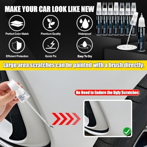 COSLAKE Car Touch Up Paint(Alpine White(300)) for BMW, Car Paint Scratch Repair Kit, Quick & Easy Solution to Repair, 2 in 1 Scratch Remover Pen with Color-Matched - Image 4