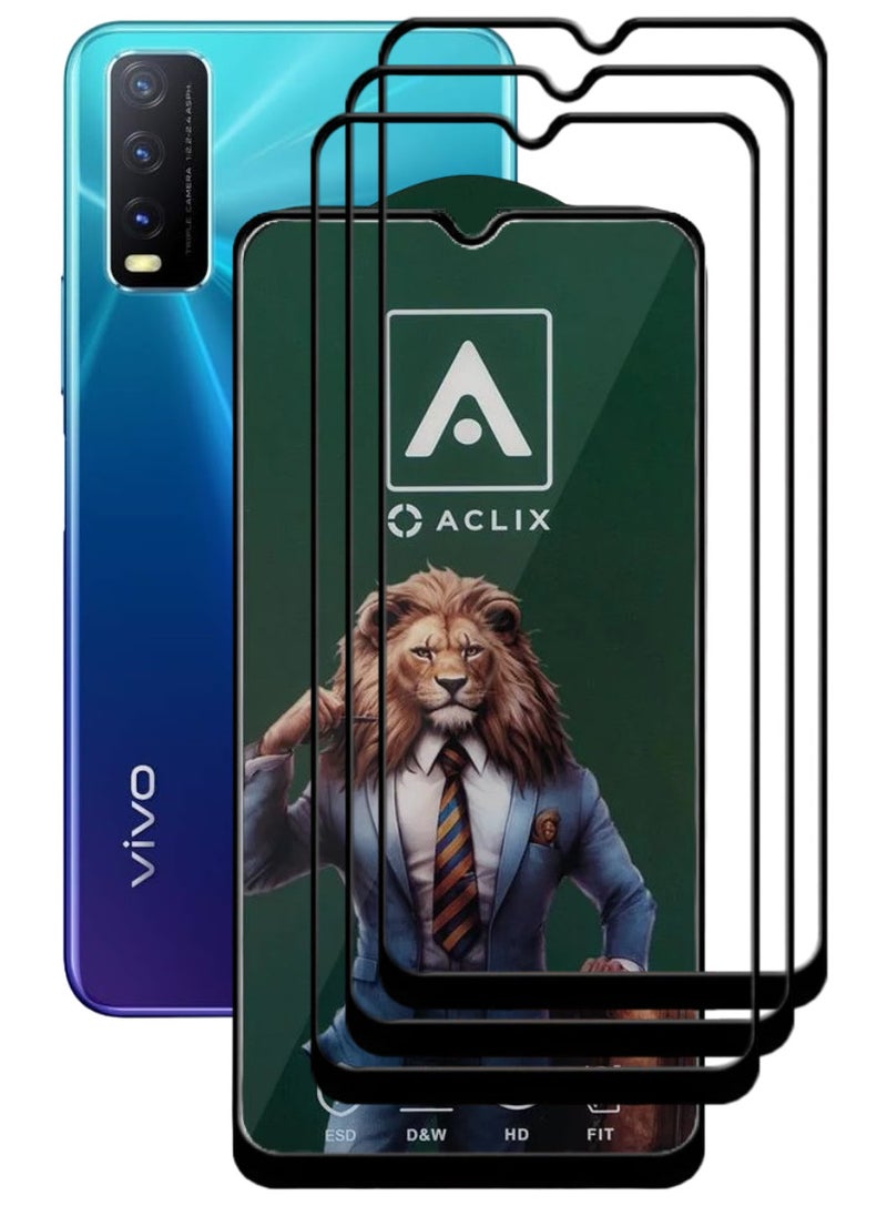 ACLIX 3 Pieces Antistatic ESD Dustproof Premium Quality High Definition Tempered Glass Screen Protector Designed For vivo Y20 - Image 1