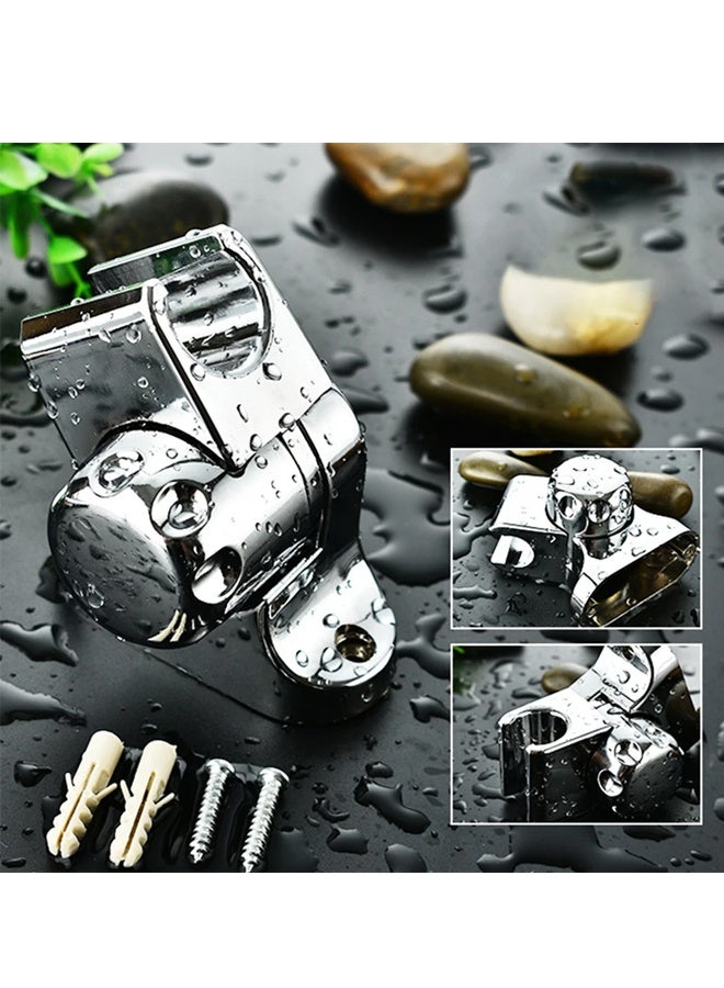 حامل دش حمام قابل للتعديل، حامل دش حمام فضي، حامل مثبت على الحائط، أدوات حمام، ملحقات - Image 3