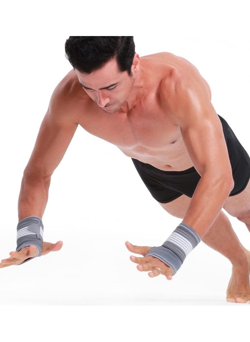 SOLARAE 1Pair Hand Palm Wrist Support Elastic Wrist Support with Strap Ideal for Sprains Injury or Sports Use with no Metal bar Support Without inhibiting Flexibility Size L - Image 3