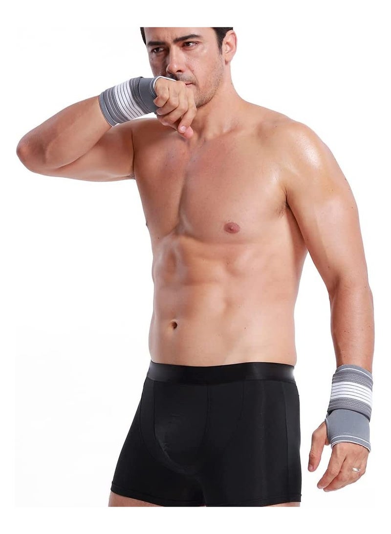 SOLARAE 1Pair Hand Palm Wrist Support Elastic Wrist Support with Strap Ideal for Sprains Injury or Sports Use with no Metal bar Support Without inhibiting Flexibility Size L - Image 4