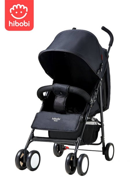 عربة أطفال خفيفة الوزن مع شبكة ضد البعوض - قابلة للطي وسهلة للسفر، عالية الجودة - سوداء