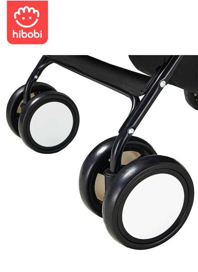 hibobi - Lightweight Baby Stroller with Mosquito Net – Foldable and Travel-Friendly with High-Quality-Black - Image 1