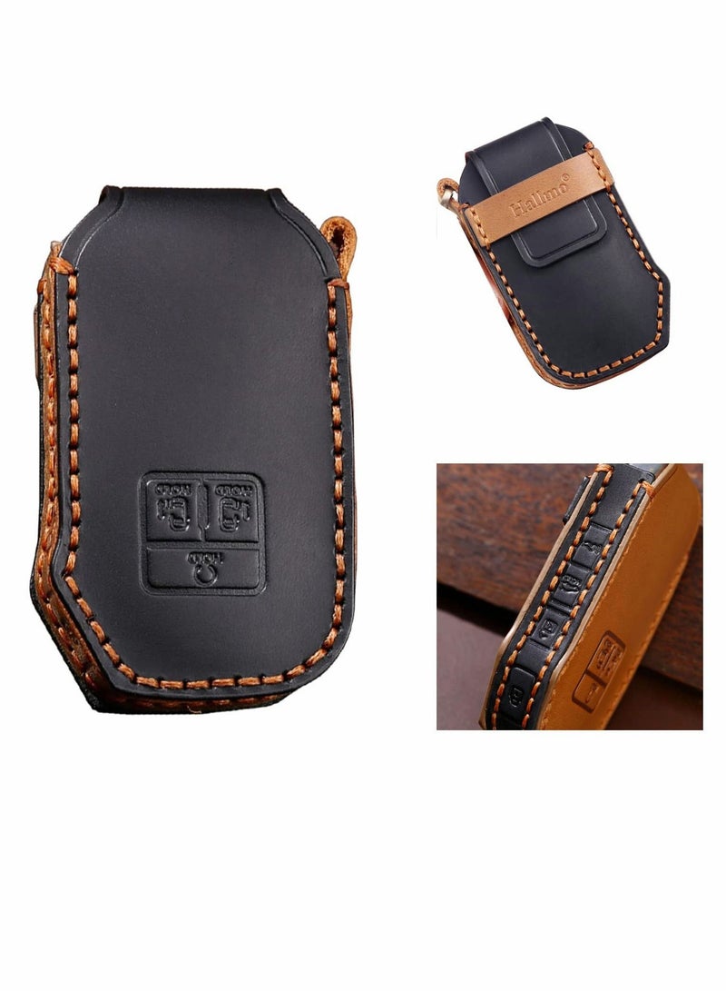 SYOSI Key Protector Cover for KIA EX SX Fiesta, Full Protection Leather Case Fob (Black) - Image 2