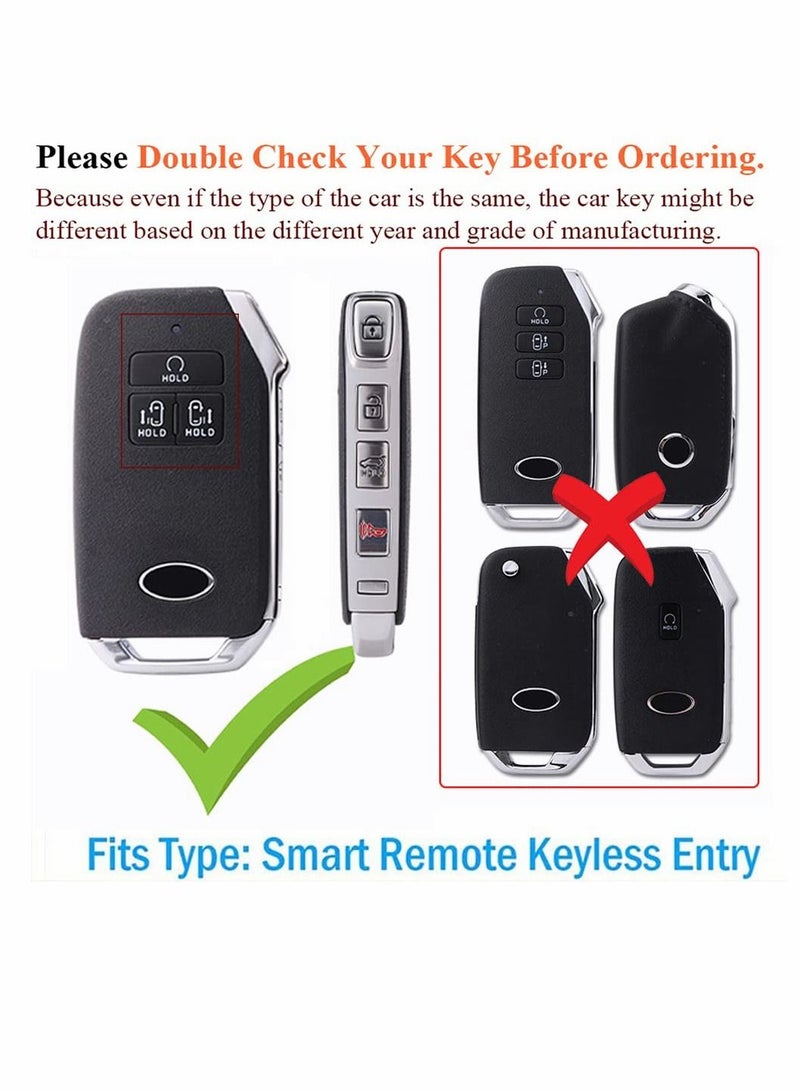 SYOSI Key Protector Cover for KIA EX SX Fiesta, Full Protection Leather Case Fob (Black) - Image 4