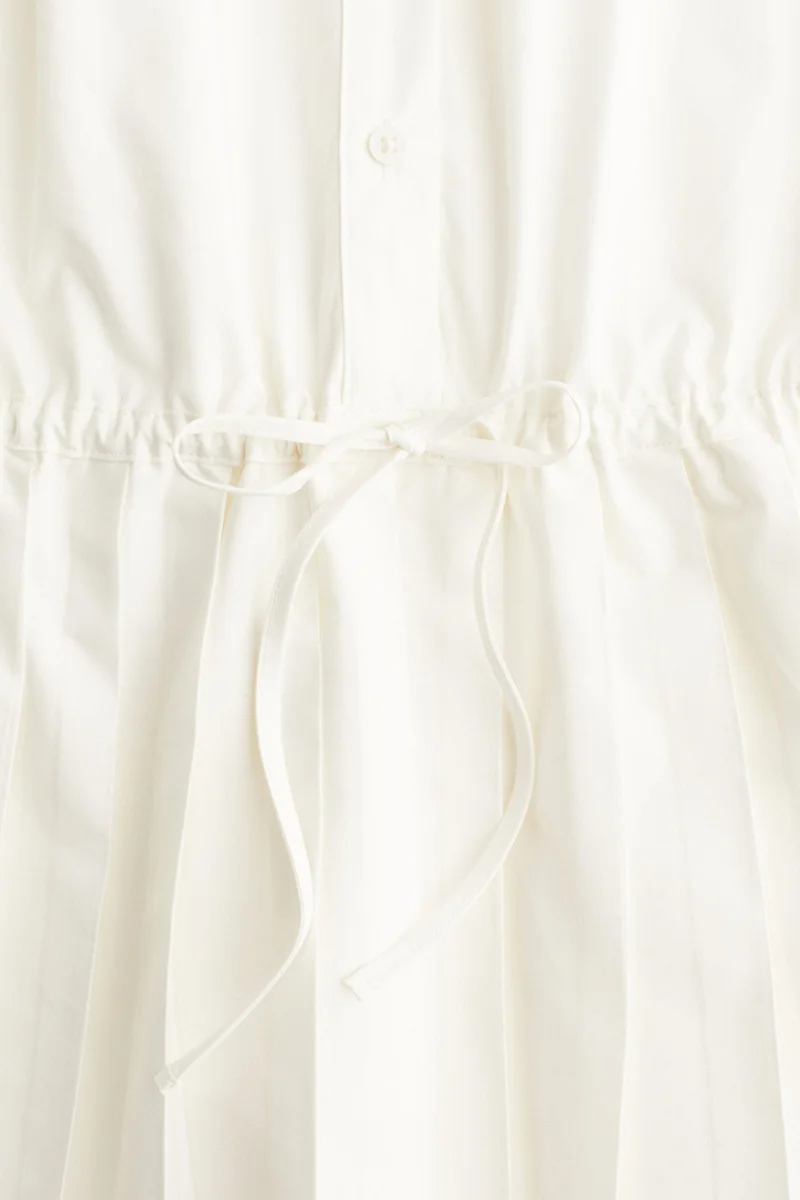 H&M Pleated-skirt shoulder-pad dress