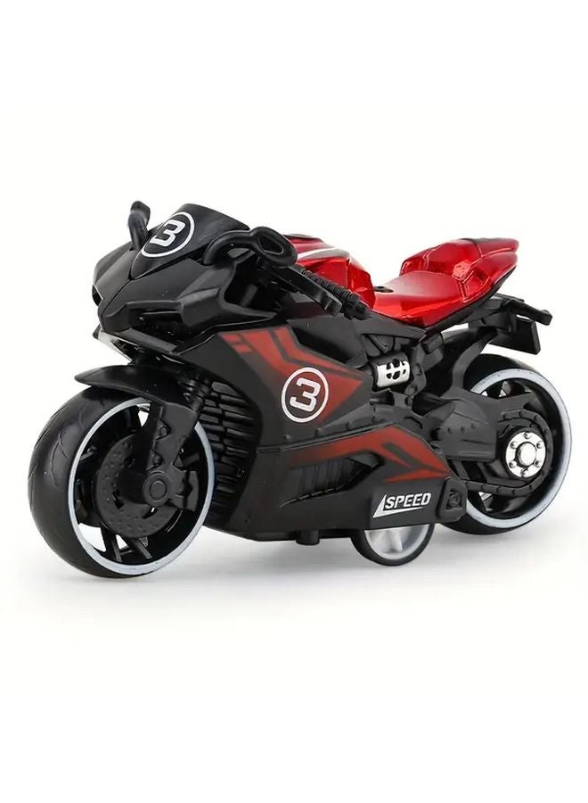 Red Motorcycle Toy Model Alloy Rebound Car Without Electricity Cool Design Gift - Image 1
