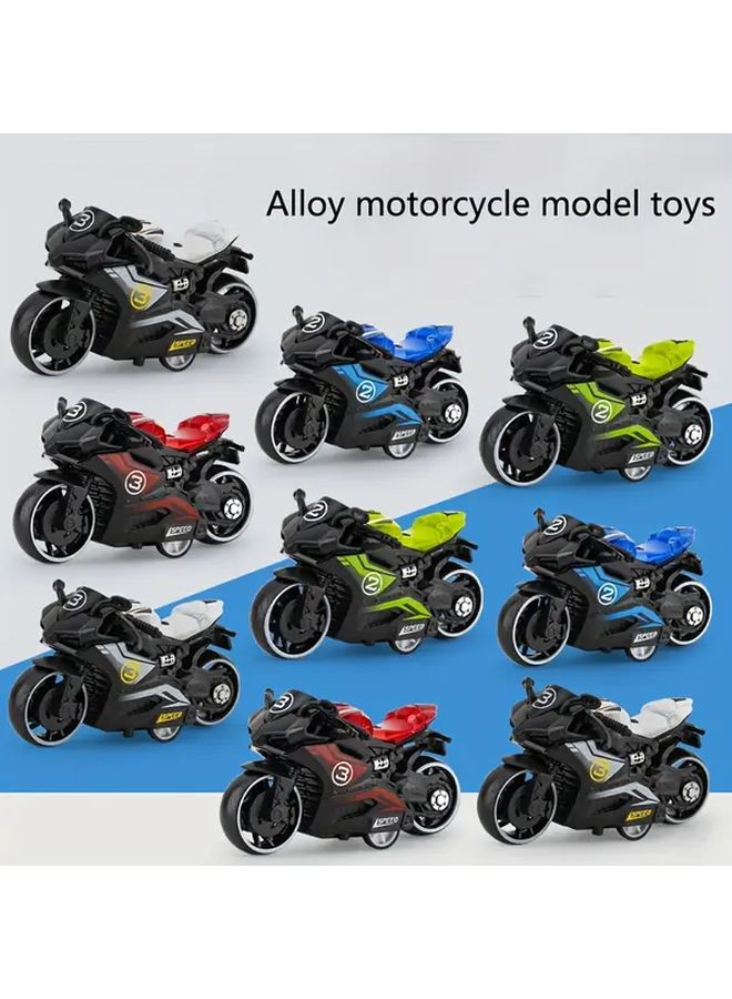 Red Motorcycle Toy Model Alloy Rebound Car Without Electricity Cool Design Gift - Image 2