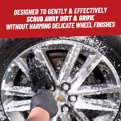 Chemical Guys Gerbil Wheel and Rim Brush, Safe for Exhaust, Tires, Rims, Engine Bays, & More, 2 Pack - Image 3