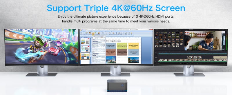 N5105 ميني هوست رباعي النواة ٨+٢٥٦ جيجابايت حجم صغير سهل الحمل - ٣ مخارج HDMI ٢ RJ45 كمبيوتر مكتبي ميني صناعي للاستخدام المتعدد - Image 4