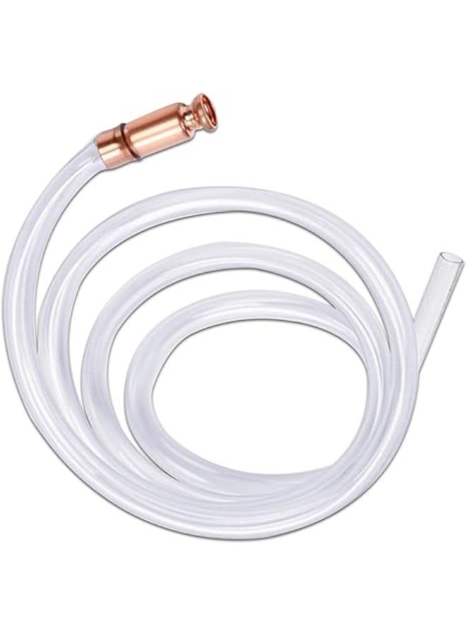 مضخة سيفونية يدوية متعددة الاستخدامات لانتقال الوقود والماء وأسلوب منقول للطاقة ختم برونزية مجموعة ماسح برونز بخوذة برونزية واحدة وشlangen 1.5 م و مطرقة مناسبة للماء والسوائل والغاز والصرف من الخزانات والمائية لنقل الوقود للسيارة والمستخدم المنزلي - Image 1