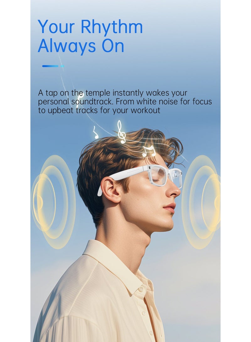 ZESITH White S2 AI Smart Glasses, AI Simultaneous Translation, AI Object Recognition, HD Video Record, Wireless Bluetooth Call - Image 5