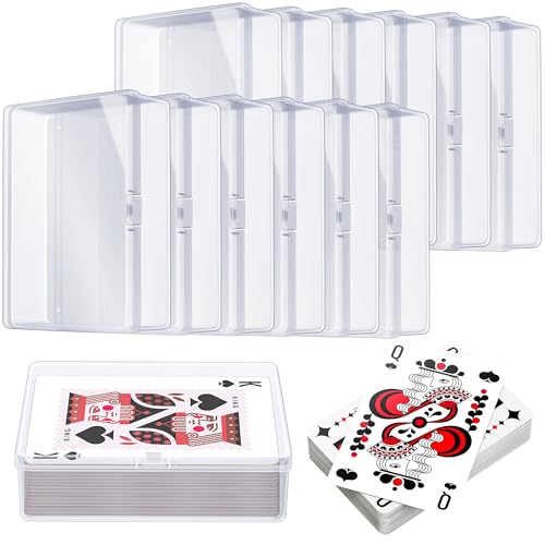 Kitoyz Playing Deck Card Cases Clear Plastic Trading Card Storage Box Acrylic Card Holder Box Compatible with Collectible Trading Card Cases Each Case for 100 Pcs Cards 12 PCS - Image 1