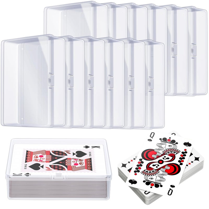 Kitoyz Playing Deck Card Cases Clear Plastic Trading Card Storage Box Acrylic Card Holder Box Compatible with Collectible Trading Card Cases Each Case for 100 Pcs Cards 12 PCS - Image 2