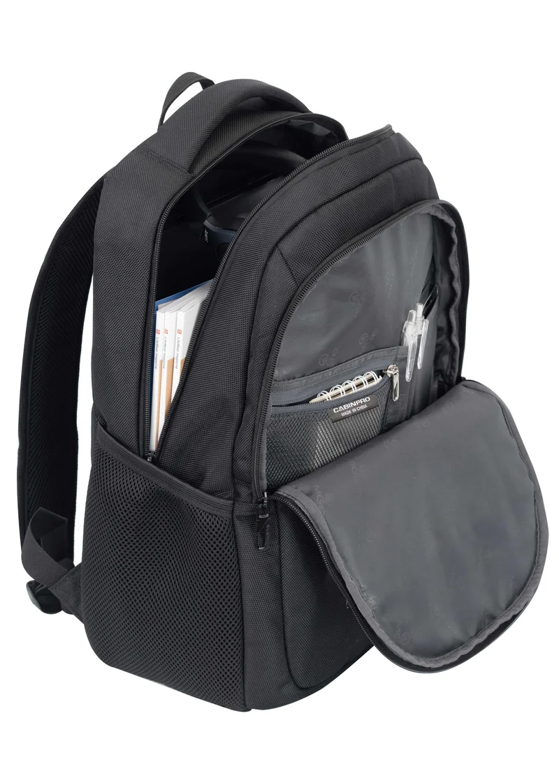 كابينبرو Premium Backpack Water Resistant Daypack with Built-in USB port for Men and Women on Casual Business School College Travel CP014 Black