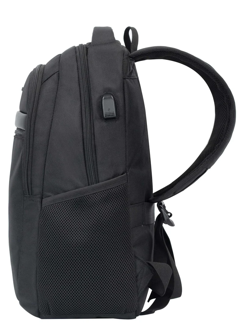 كابينبرو Premium Backpack Water Resistant Daypack with Built-in USB port for Men and Women on Casual Business School College Travel CP014 Black