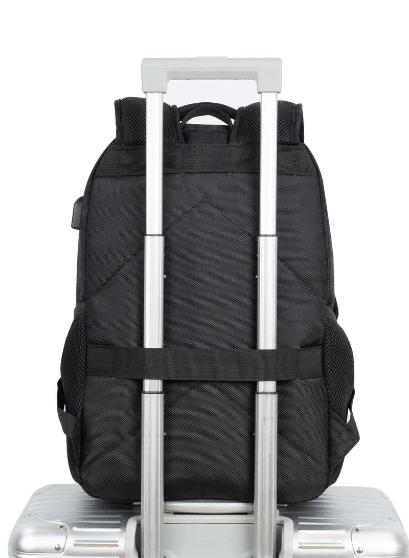 كابينبرو Premium Backpack Water Resistant Daypack with Built-in USB port for Men and Women on Casual Business School College Travel CP014 Black