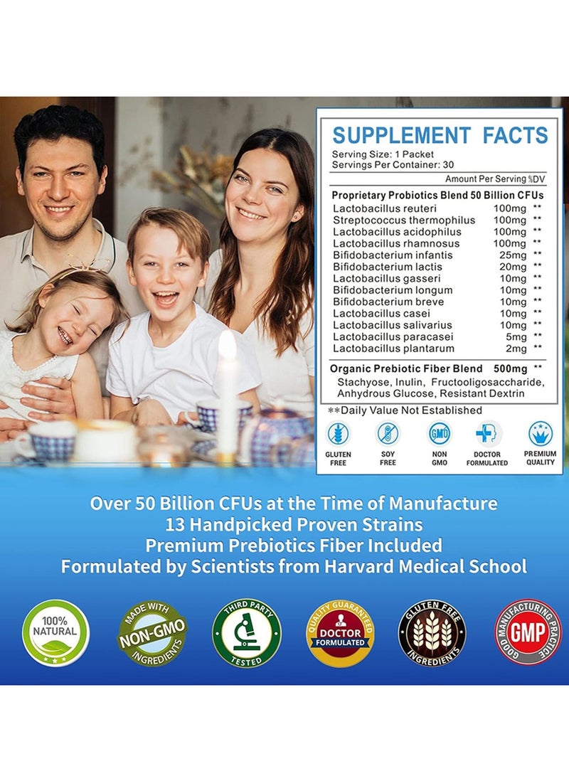 زيبورا بروبيوتيك 50 مليار كائن حي، 13 سلالة بروبيوتيك، 30 كيس - Image 2