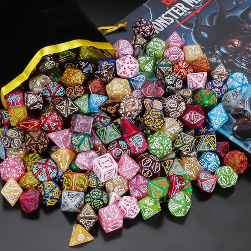 CiaraQ DND Dice Sets 26 X 7 Polyhedral Dice 182pcs with a Large Drawstring Bag for Dungeons and Dragons Role Playing Table Game Multiple Colors ChristmasHalloweenEasterHoliday Themed Dice - Image 5