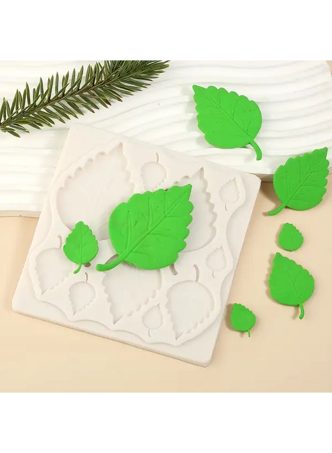 1pc Elegant Fern Leaf Silicone Mold Y 195 Non Stick Bpa Free Kitchen Baking Tool For Cake Candy Chocolate Soap Candle And Clay Reusable Multi Purpose Mold With Rounded Edges Smooth Surface Compatible With Fondant Gum Dough Plaster Ideal For Christmas Easter Thanksgiving Halloween Hanukkah Party Decorations Durable Easy To Clean Green And White Fern Leaf Design - Image 2