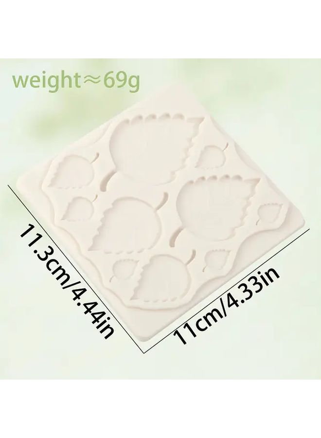 1pc Elegant Fern Leaf Silicone Mold Y 195 Non Stick Bpa Free Kitchen Baking Tool For Cake Candy Chocolate Soap Candle And Clay Reusable Multi Purpose Mold With Rounded Edges Smooth Surface Compatible With Fondant Gum Dough Plaster Ideal For Christmas Easter Thanksgiving Halloween Hanukkah Party Decorations Durable Easy To Clean Green And White Fern Leaf Design - Image 3