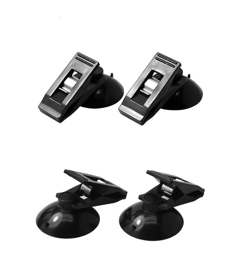 Black 3 Pack Suction Cup Car Window Holders for Sunshade Curtains - Image 2