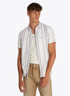 TOMMY JEANS Regular Fit Stripe Short Sleeve Shirt  - Image 1