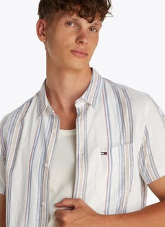 TOMMY JEANS Regular Fit Stripe Short Sleeve Shirt  - Image 3