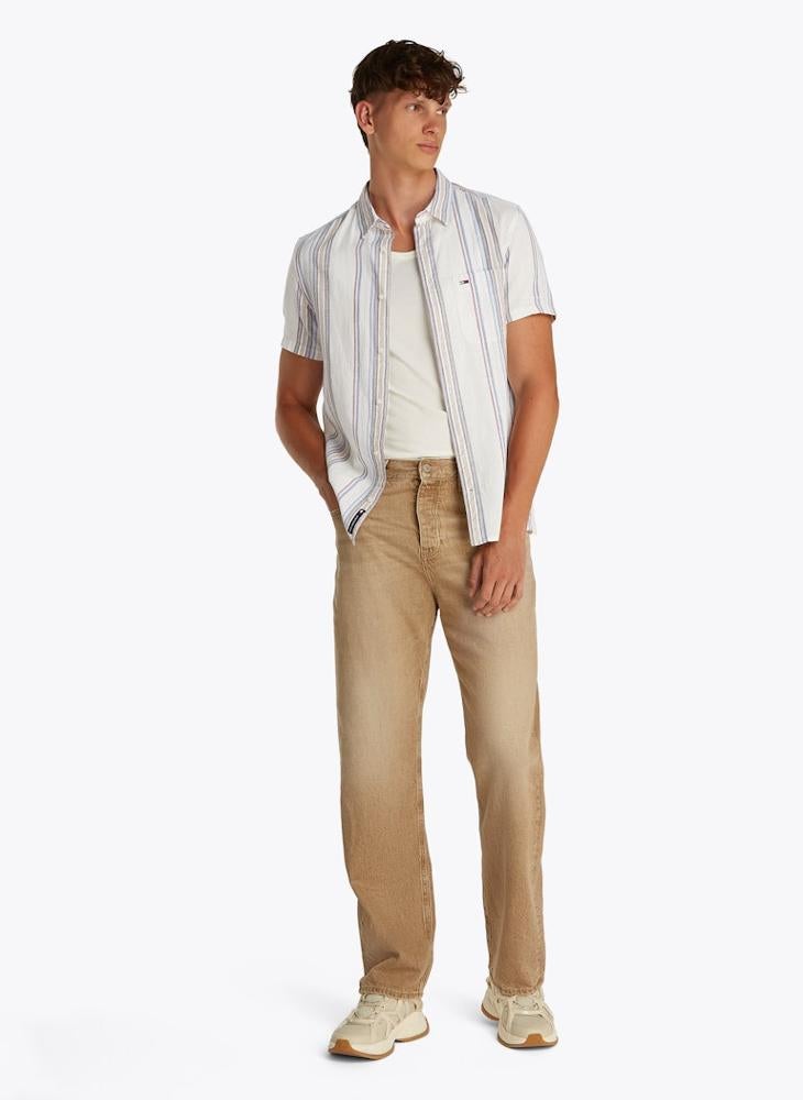 TOMMY JEANS Regular Fit Stripe Short Sleeve Shirt  - Image 4