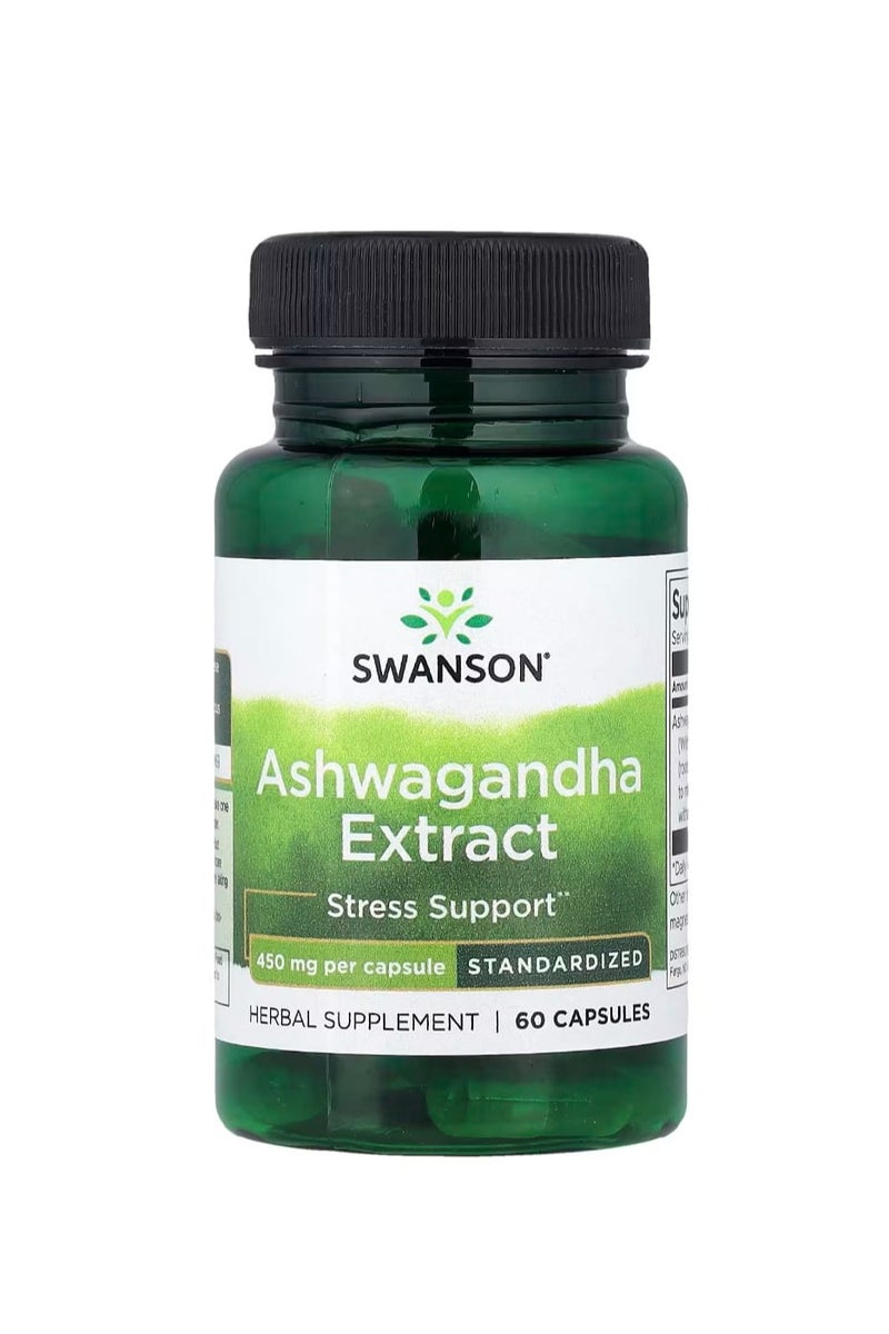SWANSON Ashwagandha Extract Standardized 450 mg 60 Capsules - Image 1