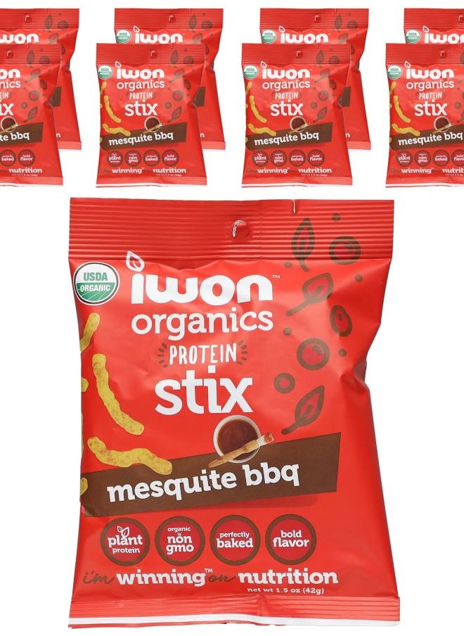 iwon Organics Protein Stix Mesquite BBQ 8 Bags 1.5 oz (42 g) Each 