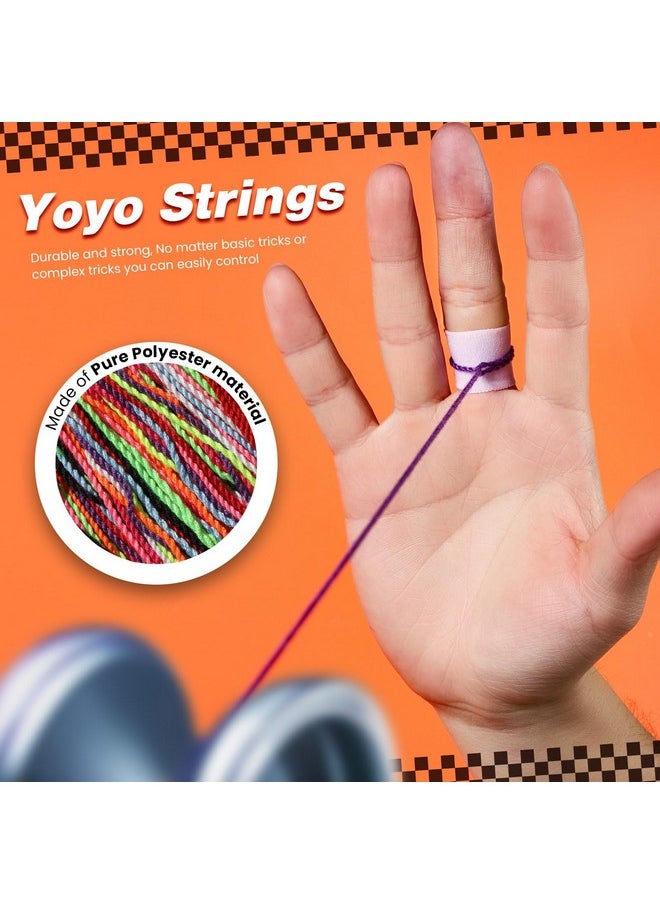 HNYYZL Yoyo String,30 Professional Polyester Yo Yo Strings Replacement,10 Color Rainbow Color,Yoyo Strings For Responsive Or Unresponsive And 4 Pcs Finger Brace  - Image 3