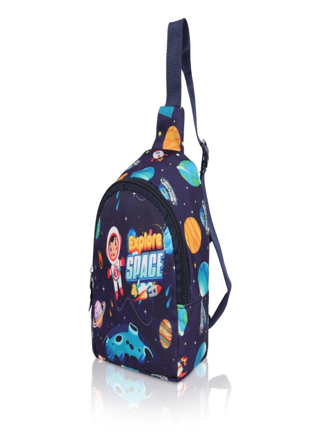 Echo Boomers Explore Space Print Crossbody Sling Bag Combo For Children | Adjustable Backpack, Waterproof, Anti-Theft, Lightweight, Travel & Outdoor Adventure Gear - Image 2