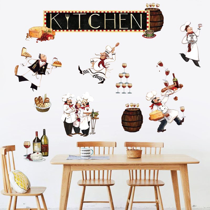 decalmile Chef Kitchen Wall Decals Wine Food Quotes Wall Stickers Kitchen Dining Room Restaurant Wall Decor - Image 3