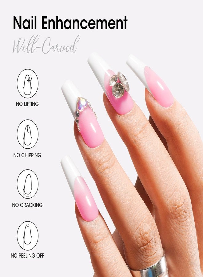 GELLEN Builder Gel Set for Nails,10 In 1 Hard Nail Extension Poly Gel Soak Off UV Polish Set 4 Colors Clear Milky White Classic Pink Nude Apex Sculpting Thickening Nails Salon Home Manicure - Image 5
