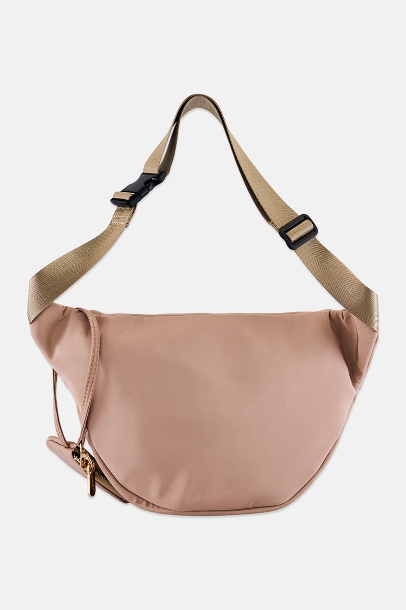 ADRIENNE VITTADINI Women Brand Logo Fanny Pack Bag With Coin Purse, Taupe - Image 2