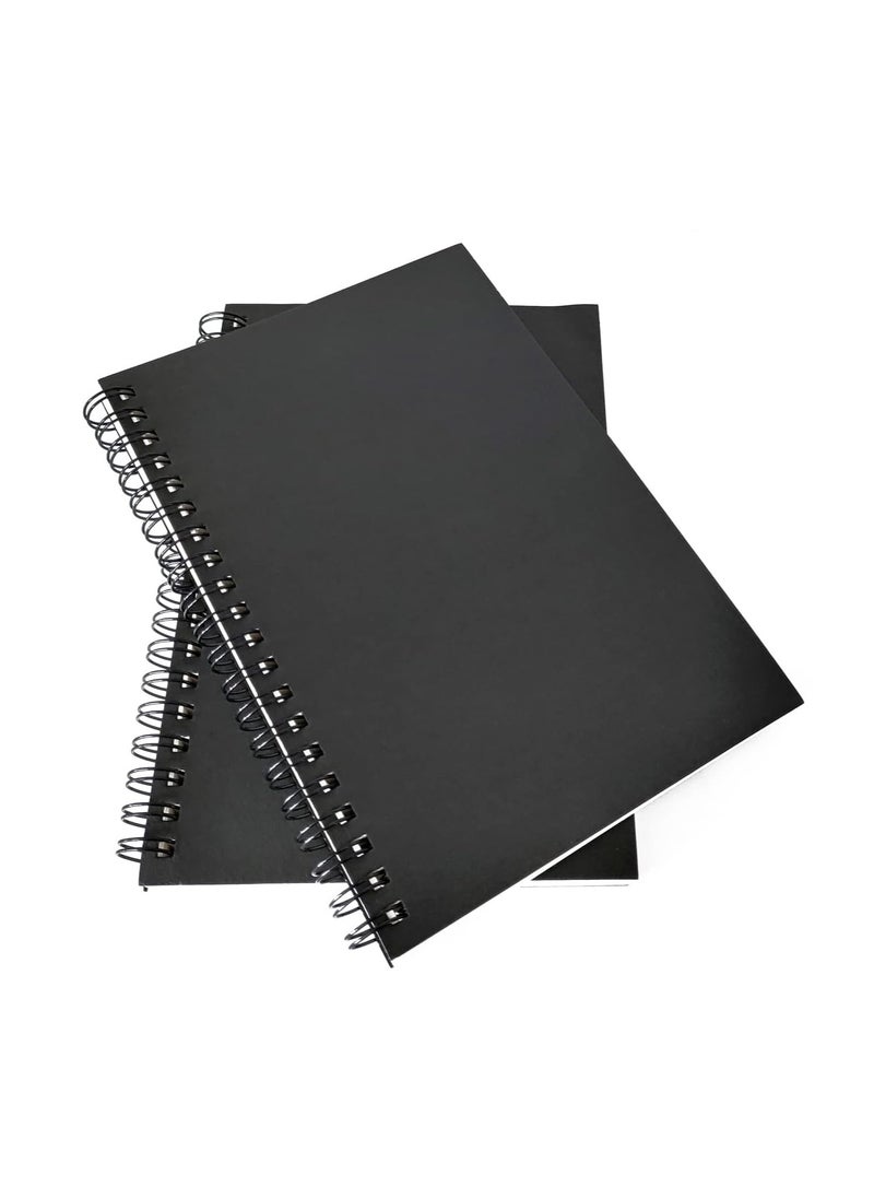 Generic 1 Piece Blank Spiral Notebook, Soft Cover, Sketch book, 100 s / 50 Sheets, 21.2*14.2cm (Black)  - Image 3