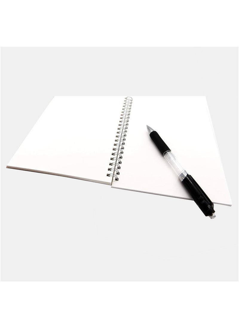 Generic 1 Piece Blank Spiral Notebook, Soft Cover, Sketch book, 100 s / 50 Sheets, 21.2*14.2cm (Black)  - Image 4