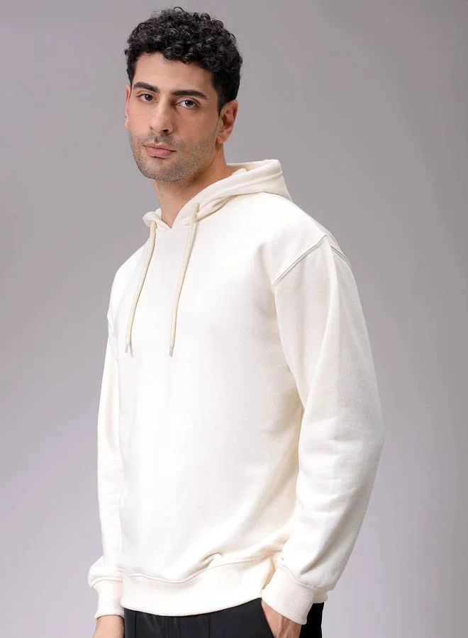 The Indian Garage Co Men Oversized Solid Overhead Hooded Sweatshirt