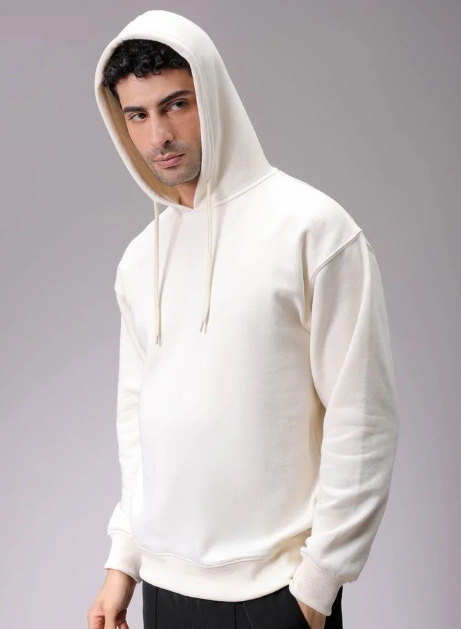 The Indian Garage Co Men Oversized Solid Overhead Hooded Sweatshirt