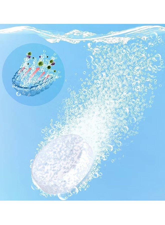 سواك 30 قرصا منظف أطقم الأسنان ، أقراص تنظيف أطقم الأسنان لطب الأسنان طوال الليل ، بدلة طازجة برايت وخالي من البقع ، قرص تنظيف التقويم اللثة درع واقي الفم منظفات أطقم الأسنان - Image 5